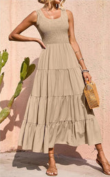Elastic Waist Big Swing | Nofar Chicy Boutique Khaki L