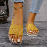 Cross Flat with A Word Beach Slippers | Secret Chicy Boutique