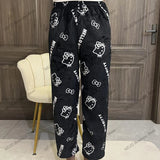 Hello Kitty Pants Pajama Coral Velvet | Mars Chicy Boutique Black Kitty M(38)