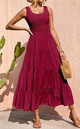 Elastic Waist Big Swing | Nofar Chicy Boutique Burgundy M