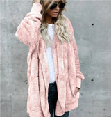 Double Fleece Cardigan Jacket | Chilluxe Chicy Boutique Pink 4XL