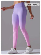 Lycra High Waisted Hip Lifting Leggings | Colorful Chicy Boutique Light pink L