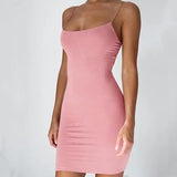 Sexy Black Spaghetti Strap Bodycon Mini Dress | Viva 🌟 Chicy Boutique Pink XS