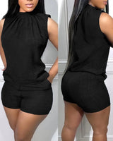 Sleeveless Tank Top and Shorts Set | Lilo Chicy Boutique Black S