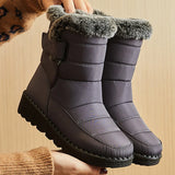 Winter Boots Waterproof, Fur-Lined, Ankle Low Heels | FrostGuard Chicy Boutique GRAY 43