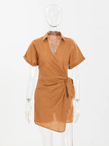 Lapel Lace-up | Lama Chicy Boutique Brown L