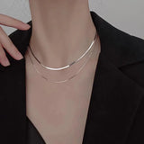 Silver Double Layer Snake Chain | Cela Chicy Boutique