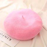 Wool Berets French Style | Nordic Chicy Boutique Hot Pink One Size