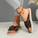 Cross Flat with A Word Beach Slippers | Secret Chicy Boutique