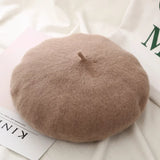Wool Berets French Style | Nordic Chicy Boutique Khaki One Size