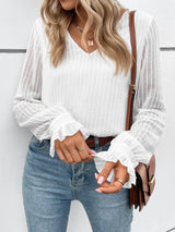 Small V-neck long lotus sleeve | Caramelis Chicy Boutique