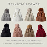 Twist Knitting Hat with Fur Pompom | IceCap Chicy Boutique