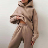 Oversized Hoodie & Cargo Pants Set | CozyTrend Chicy Boutique Khaki S