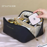 Leather Large Capacity Travel Cosmetic Bag | Maris Chicy Boutique Black