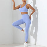 2 pcs Crisscross Back Cami Hip-hugging Tummy Control Leggings | Crisback Chicy Boutique Blue S