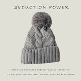Twist Knitting Hat with Fur Pompom | IceCap Chicy Boutique silver gray One Size