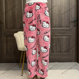 Hello Kitty Pants Pajama Coral Velvet | Mars Chicy Boutique Dark Pink M(38)