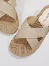 Straw Flat Slippers | Hemp Chicy Boutique