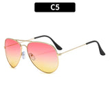 2025 Double Bridge Aviator Sunglasses | Skyglow Chicy Boutique Gold Pink Yellow As the picture