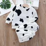 2-Piece Winter Sleepwear for Girls (2-6 Years) | BearDream Chicy Boutique White cow 2T