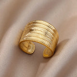 Gold Stainless Steel Ring | AurumBand Chicy Boutique JZ3957G resizable