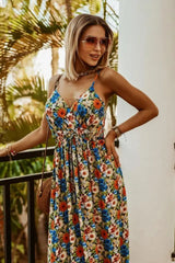 V-neck sleeveless camisole dress | Pricha Chicy Boutique Blue M