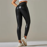 Trendy Oversized High-Waisted PU Leather Leggings | Gleather Chicy Boutique
