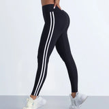 Striped Slim Yoga Leggings Stretchy | Celiat Chicy Boutique