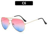 2025 Double Bridge Aviator Sunglasses | Skyglow Chicy Boutique Gold Pink Blue As the picture