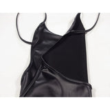 Faux Leather Backless Mini Dress | Leggix 💃 Chicy Boutique