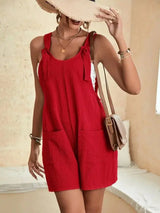 Tie Knot Strap Jumpsuits with Pockets | Serene Chicy Boutique