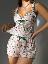 V-neck Floral Pattern Lace Suspende | Moon Chicy Boutique
