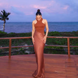 Satin Hollow-Out Maxi Dress ✨ | Noir Chicy Boutique