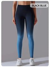 Lycra High Waisted Hip Lifting Leggings | Colorful Chicy Boutique Black blue M