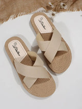 Straw Flat Slippers | Hemp Chicy Boutique