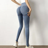 Regular High Waist Leggings | MoveEase Chicy Boutique style 2 -blue M