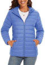 Full Zip Up Hooded Puffer Jacket | Glaciera Chicy Boutique Light Blue CN 2XL (US XL) CHINA