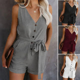 V-neck Monochromatic Jumpsuit | Grace Chicy Boutique