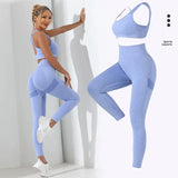 2 pcs Crisscross Back Cami Hip-hugging Tummy Control Leggings | Crisback Chicy Boutique