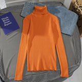 Turtleneck Sweater | Frostine Chicy Boutique ORANGE One Size