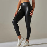 Trendy Oversized High-Waisted PU Leather Leggings | Gleather Chicy Boutique