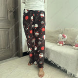 Hello Kitty Pants Pajama Coral Velvet | Mars Chicy Boutique Black Red M(38)
