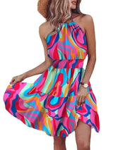 Hanging Neck Waist Short Ruffle Edge Dress | Edge Chicy Boutique