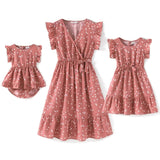 V Neck Ruffle Flutter-sleeve Dress | Patty Chicy Boutique
