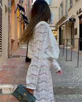 White Lace Two Piece Sets | Ruli Chicy Boutique