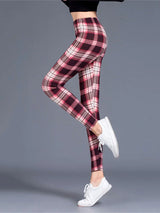 Plaid High Waist Leggings | PlaidFit Chicy Boutique