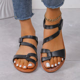Open Toe Flat Sandals | Helena Chicy Boutique black 44