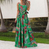 Sleeveless Belt Loose Dress | Luci Chicy Boutique Green XXL