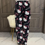 Hello Kitty Pants Pajama Coral Velvet | Mars Chicy Boutique Black White Kitty M(38)