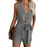V-neck Monochromatic Jumpsuit | Grace Chicy Boutique